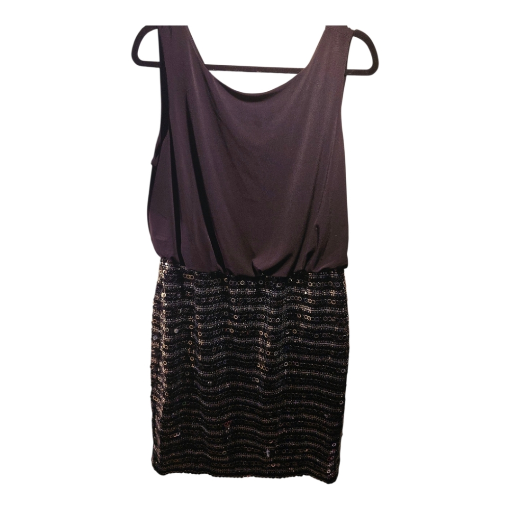 Cakvin Klein Sz. 14 Black /silver Sequins Dress Nwt